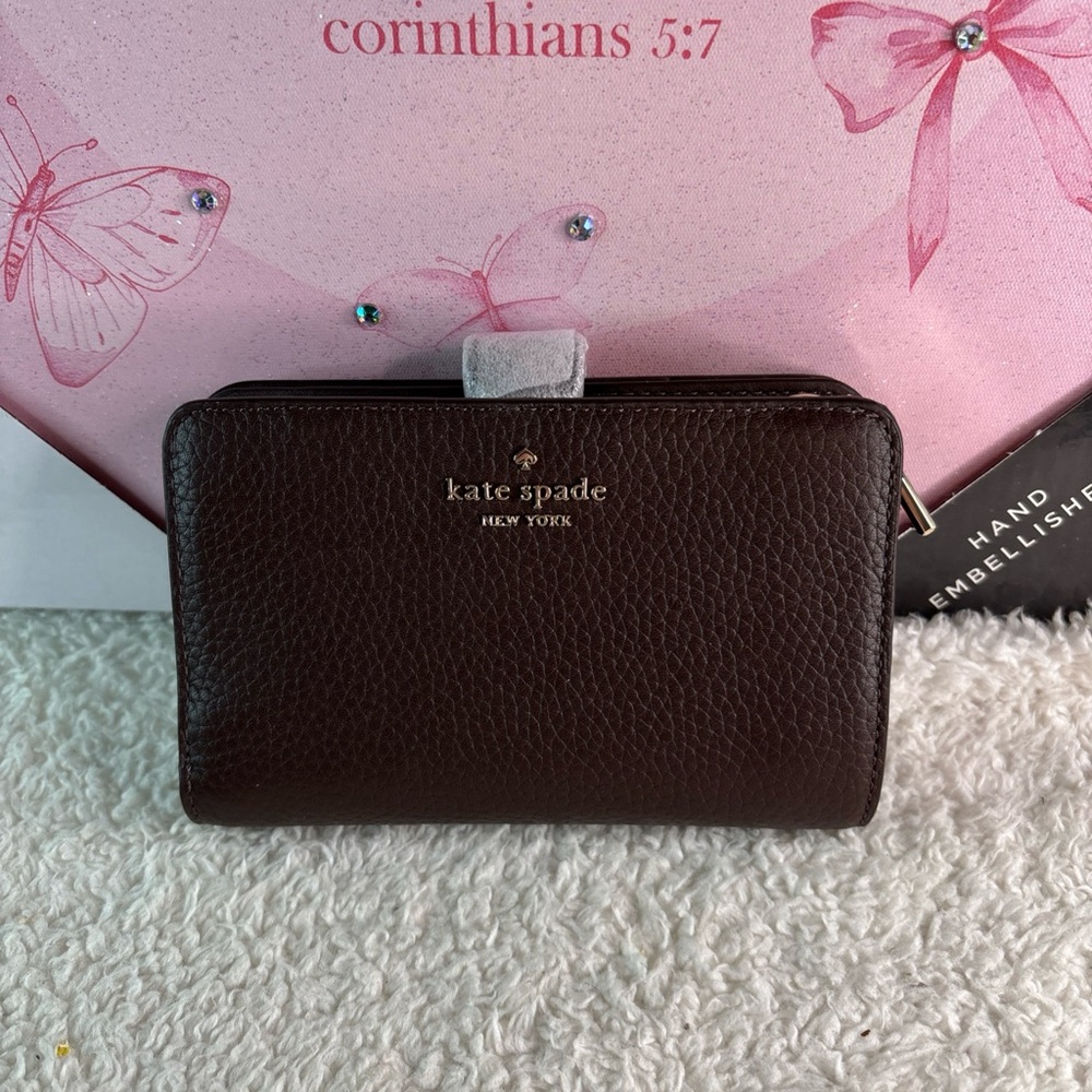 Kate Spade Brown Leather Wallet NWOT - Picture 3 of 9